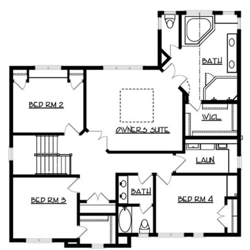 Upper Floor Plan image of Hayward House Plan